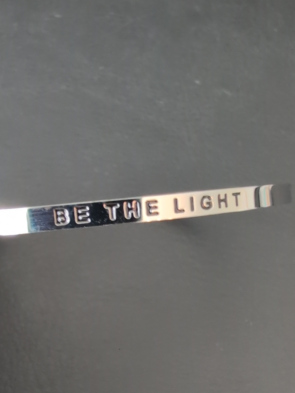 MantraBand Silver Engraved Cuff Bracelet - Be The Light